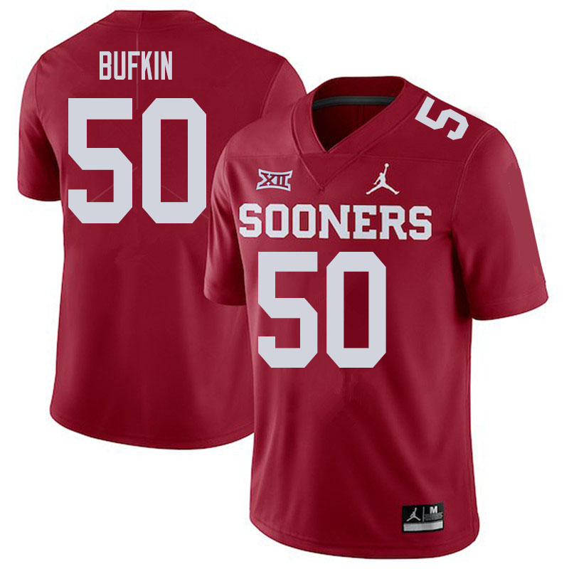 Oklahoma Sooners #50 Hayes Bufkin College Football Jerseys Sale-Crimson